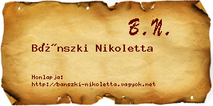 Bánszki Nikoletta névjegykártya
