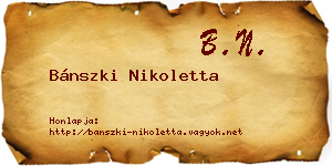 Bánszki Nikoletta névjegykártya